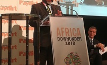 Gwede Mantashe giving his address at Africa Downunder 2018