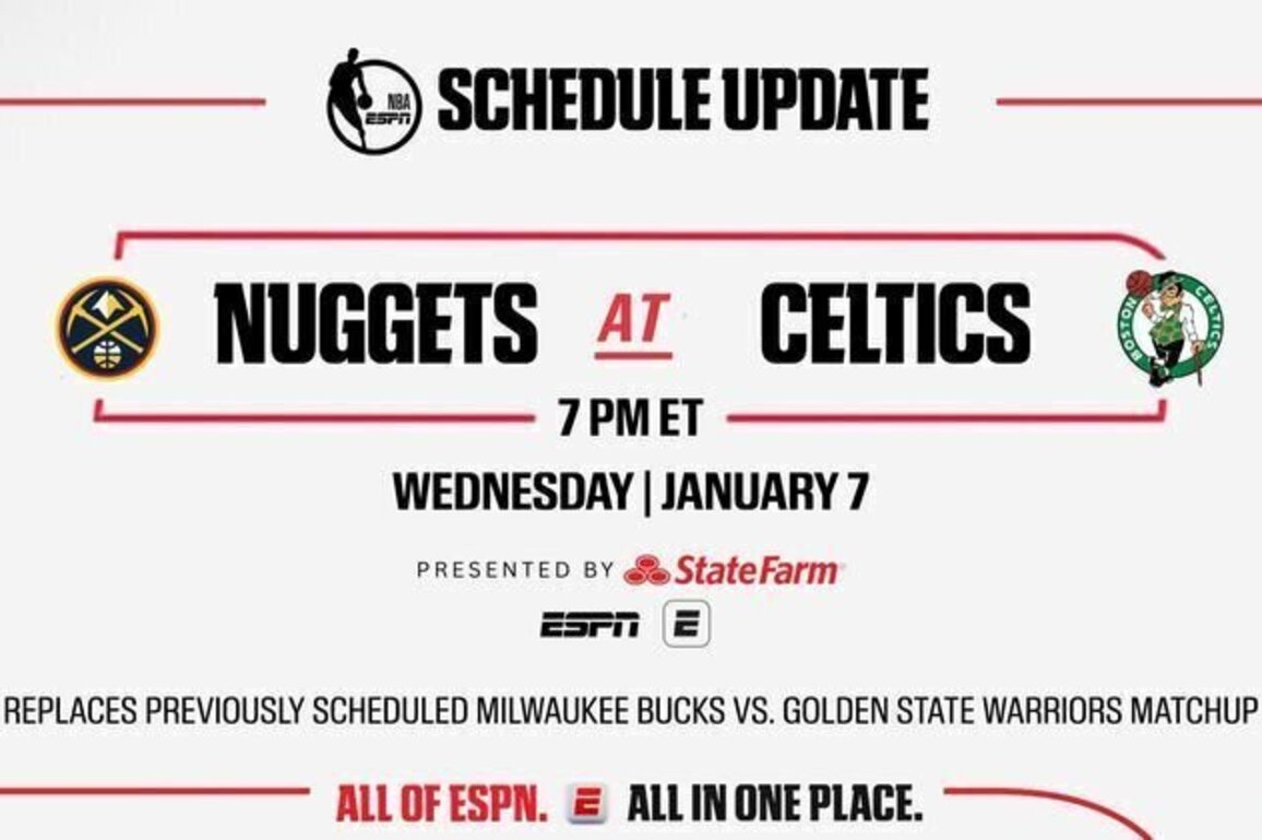 ESPN NBA schedule update: Denver Nuggets visit Boston Celtics on January 7