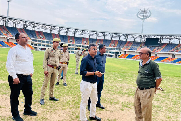 Varanasi DM inspects under-construction International Cricket Stadium in Ganjari, directs speeding up works