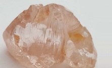 The gem-quality 46ct pink diamond found at the Lulo mine