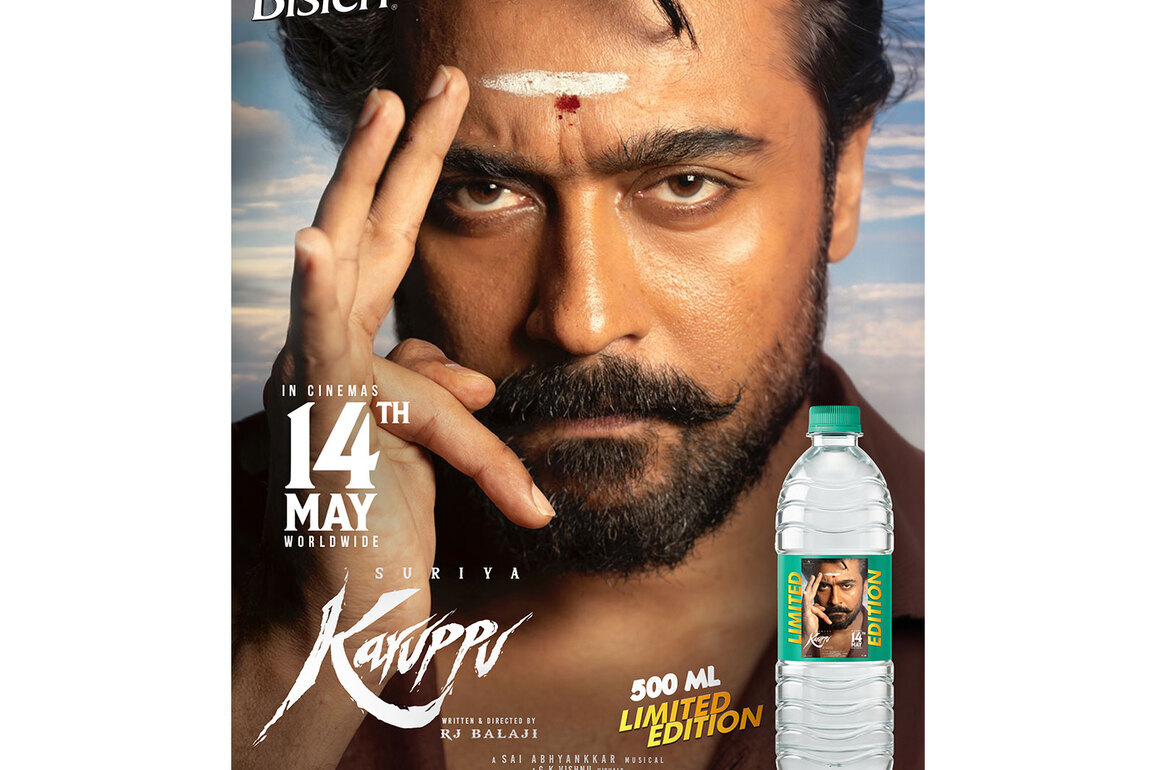 Bisleri Launches Limited-Edition Karuppu Packs Featuring Suriya