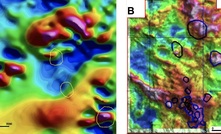  The images compare Awacha target (left) with Cascabel after Reduction to the Pole processing
