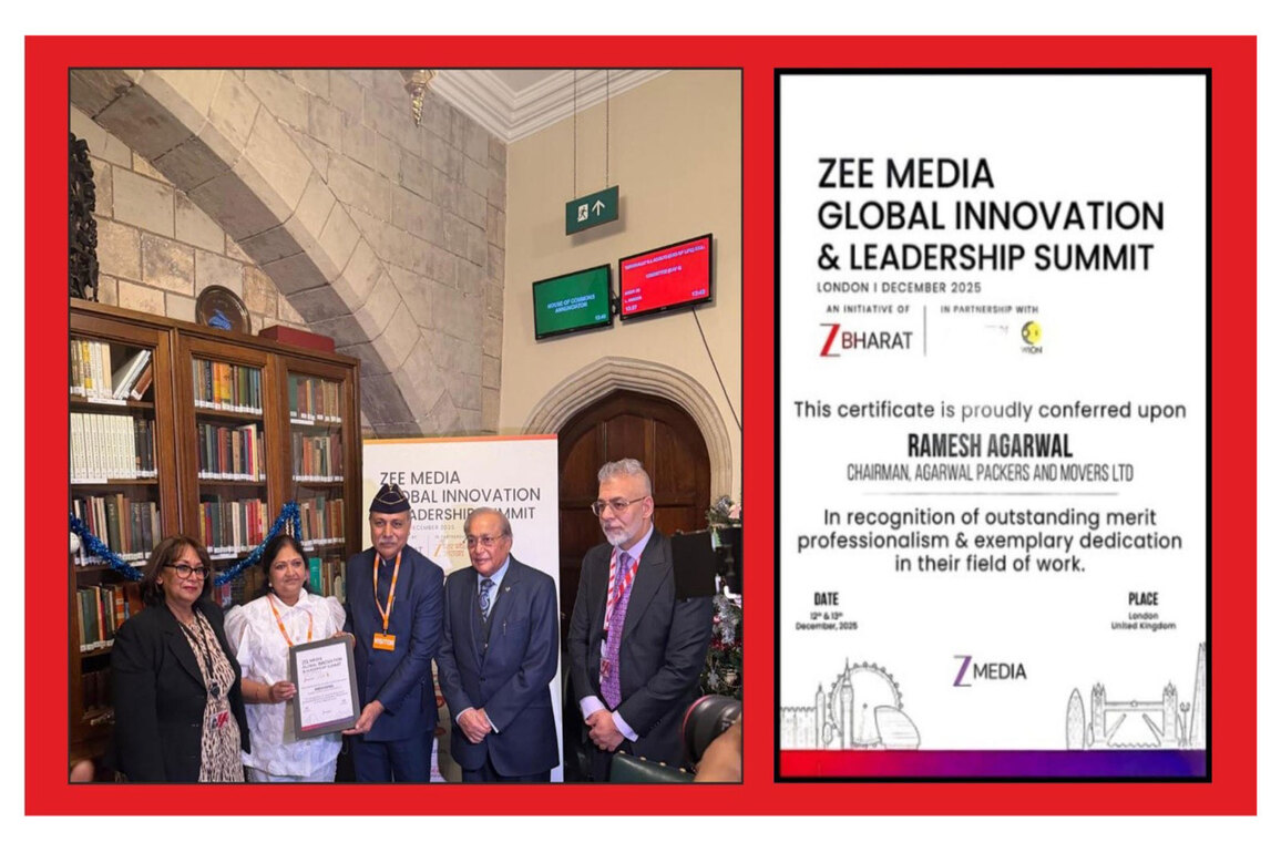 UK Parliament Honours Mr. Ramesh Agarwal, CMD APML, for his Contribution to the Indian Logistics Industry at ZEE Media Summit in London