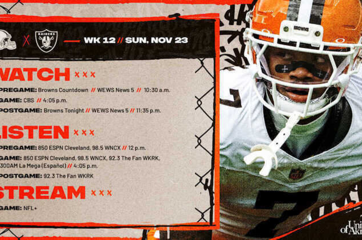 Browns vs. Raiders: How to Watch, Listen & Live Stream