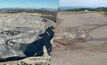 The Muswellbrook site before the start of Thiess Rehabilitation works (left). Progress in post-mining land restoration at the Muswellbrook site, showcasing the transformation since July 2023.