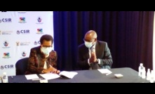  MCSA president Nolitha Fakude and CSIR CEO Dr Thulani Dlamini at the signing ceremony