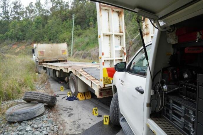 The position of the vehicles following the incident.