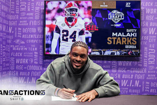 Malaki Starks Signs Ravens Rookie Contract
