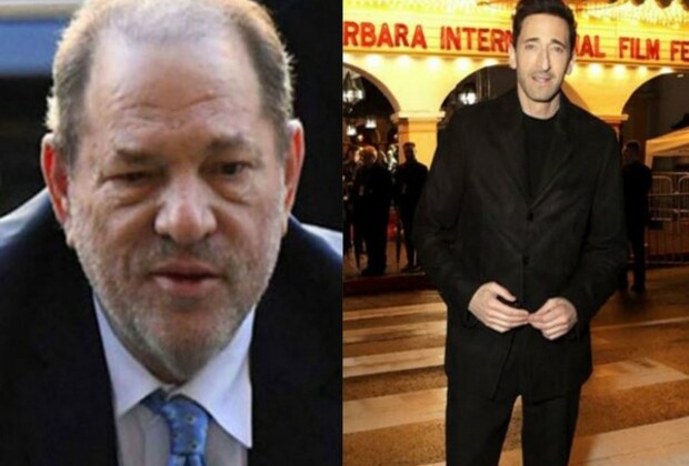 Harvey Weinstein reacts to Adrien Brody's Oscars speech