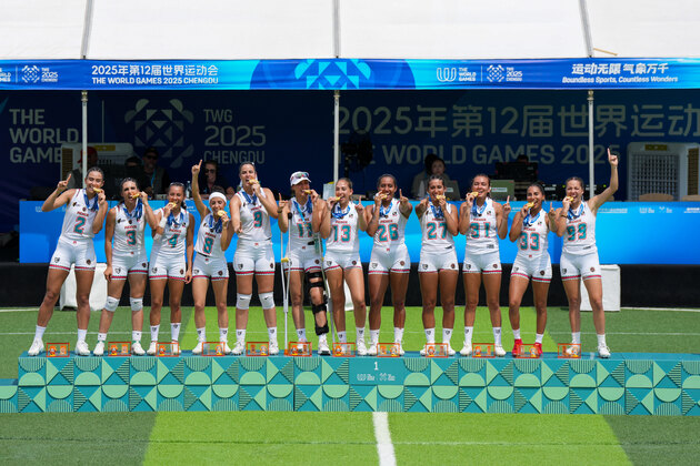 (SP)CHINA-CHENGDU-THE WORLD GAMES 2025-FLAG FOOTBALL-WOMEN-VICTORY CEREMONY (CN)