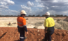 Beacon’s managing director Graham McGarry and resident mine manager Darren Gaby at Jaurdi on January 8.