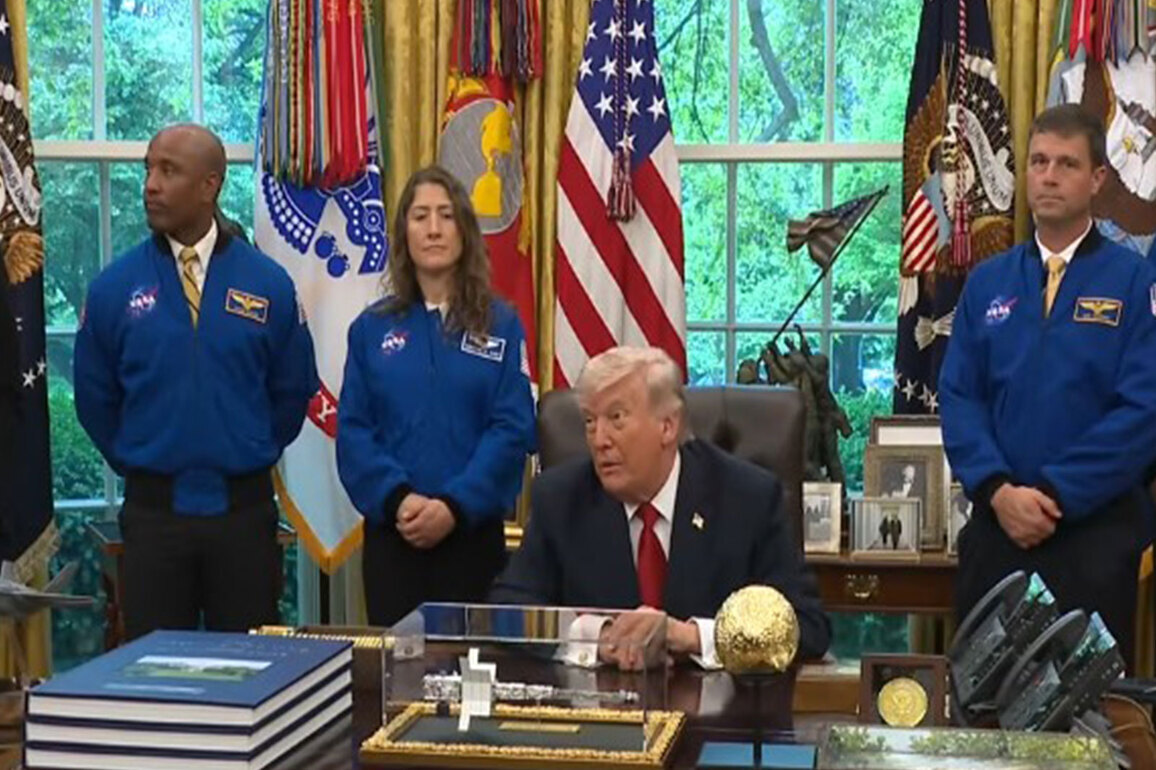 "They captivated world": President Trump welcomes record-breaking Artemis II crew to Oval Office