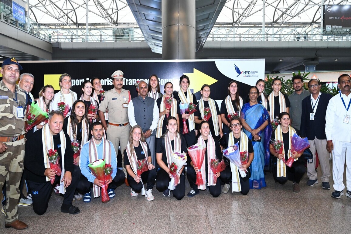 Uruguay women's hockey team arrives in Hyderabad for FIH World Cup Qualifiers Hyderabad
