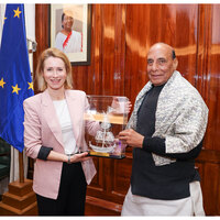 "Discussed range of bilateral security, defence issues": Rajnath Singh after meeting EU VP Kaja Kallas