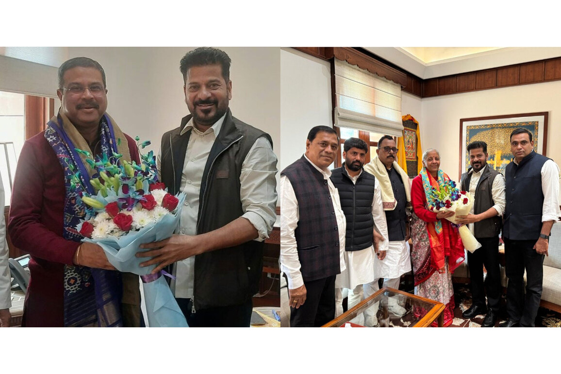 Telangana CM meets Union Ministers, urges setup of IIM, Kendriya Vidyalayas, Navodaya schools