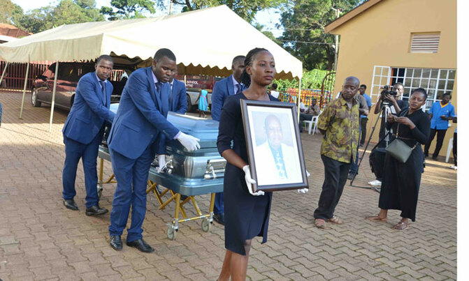 PICTURES: Rally cars take Muhangi's body to church PICTURES: Rally cars take Muhangi's body to church