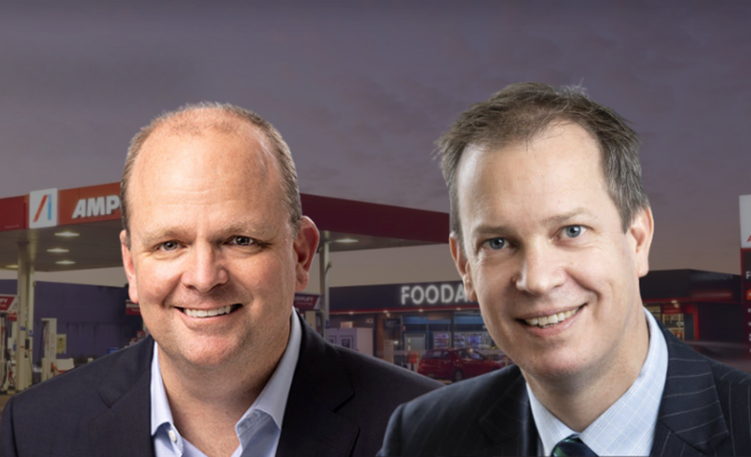 Ampol refinance after financial headwinds: Pictured: Ampol CFO Greg Barnes (left) and CEO Matt Halliday.