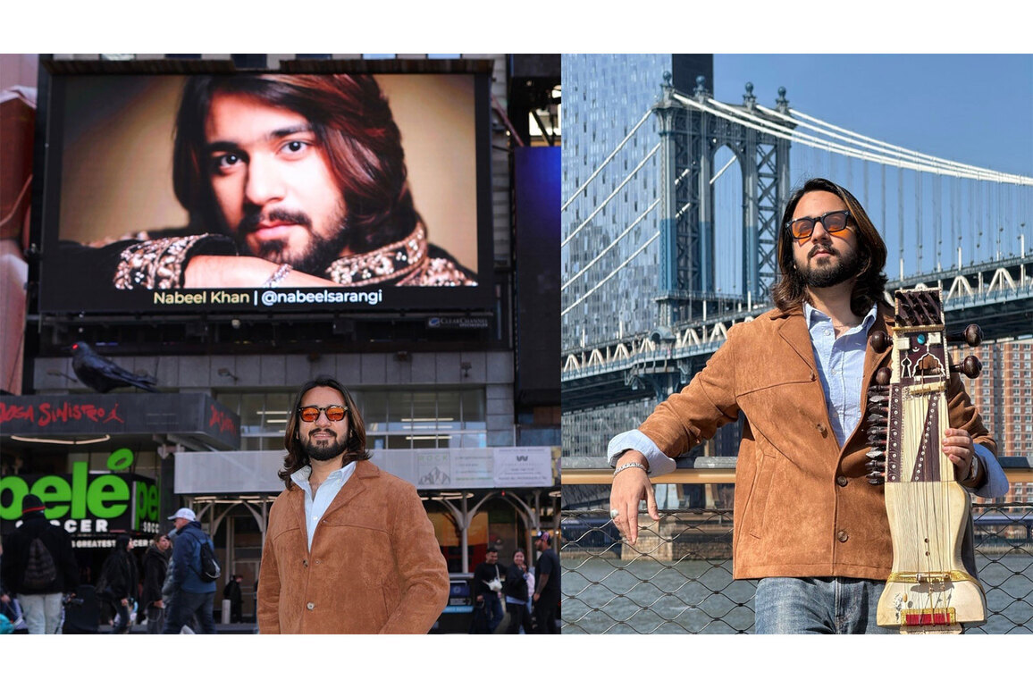 Nabeel Khan Becomes the First Sarangi Maestro Featured on Times Square Billboard in New York City