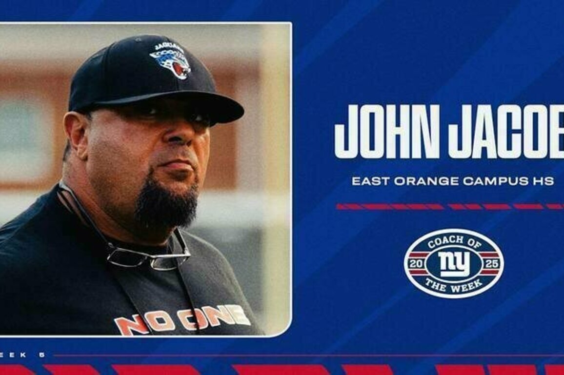 Giants name East Orange's John Jacob Coach of the Week