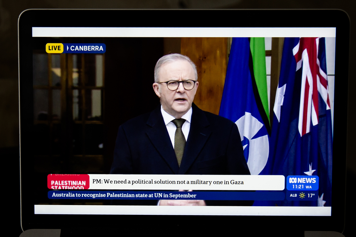 AUSTRALIA-PM-PRESS CONFERENCE-PALESTINE