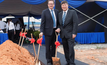 Melewar's Uwe Ahrens and Altech's Iggy Tan at the start of construction.