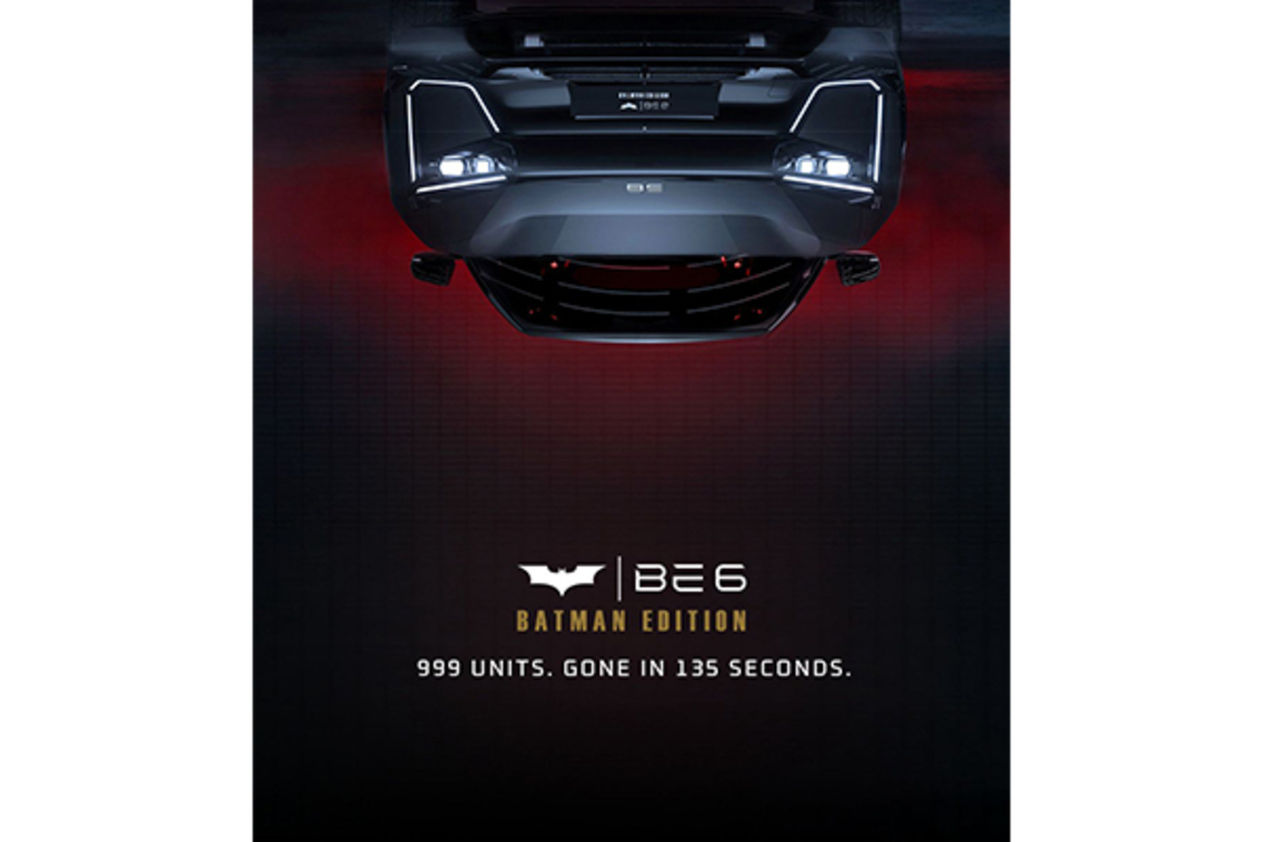 999 units of Mahindra BE 6 Batman Edition booked in wink of an eye