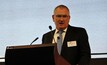  Alcoa vice-president Michael Gollschewski addressing the crowd in Perth on May 26, 2022. Photo by Karma Barndon.