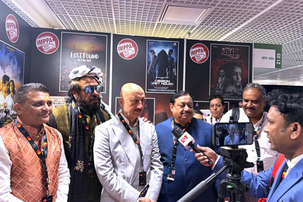 Shekhar Kapur and Anupam Kher inaugurate IMPPA stall at the 78th Cannes Film Festival 2025