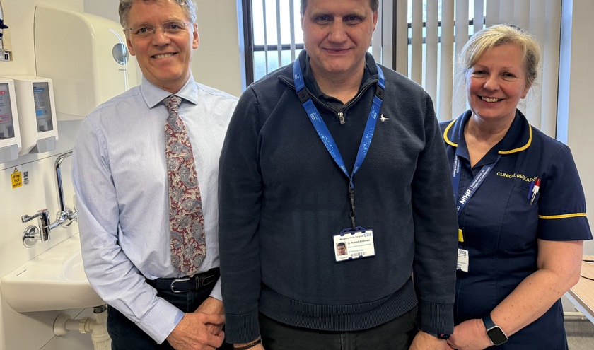 Pictured (left to right): Professor Richard Welbourn - consultant bariatric surgeon, Professor Rob Andrews - consultant endocrinologist, Nicki Salter - research team leader for bariatrics, weight management and endocrinology (c) NHS Somerset 
