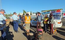 Protesters at Narrabri.