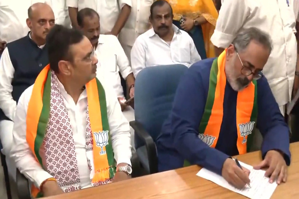 Rajeev Chandrasekhar files nomination from Nemom ahead of Kerala polls, Rajasthan CM Bhajanlal Sharma joins