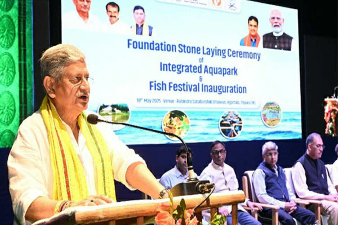 Union Minister Rajiv Ranjan lays foundation stone of Integrated Aquapark in Tripura