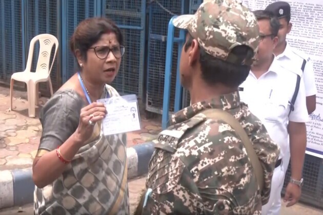 TMC's Shashi Panja arrives at EVM strong room at Netaji Indoor Stadium in Kolkata amid tight security ahead of May 4