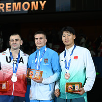 (SP)CHINA-CHENGDU-THE WORLD GAMES 2025-MUAYTHAI-MEN'S -86KG-AWARDING CEREMONY(CN)