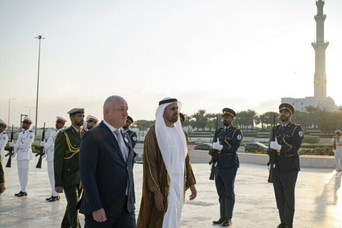 Theyab bin Mohamed bin Zayed receives Prime Minister of New Zealand at Wahat Al Karama
