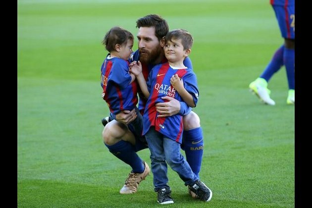 Messi's son converts a penalty, celebrates like his father
