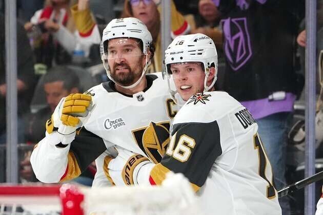 Knights dominate Blackhawks behind efforts from Pavel Dorofeyev, Adin Hill