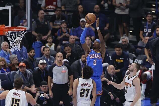 Shai Gilgeous-Alexander's 2 late treys lift Thunder past Nuggets
