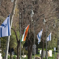 The Indian flag adorns Jerusalem's streets as Israel gets ready to welcome PM Modi on his state visit