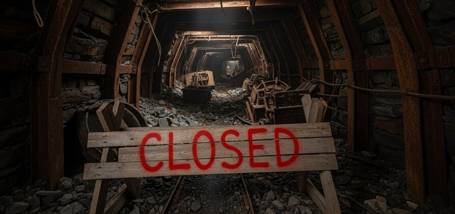 Mineradora falida paralisada falência fechada