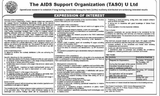 The AIDS Support Organization (TASO) Uganda The AIDS Support Organization (TASO) Uganda