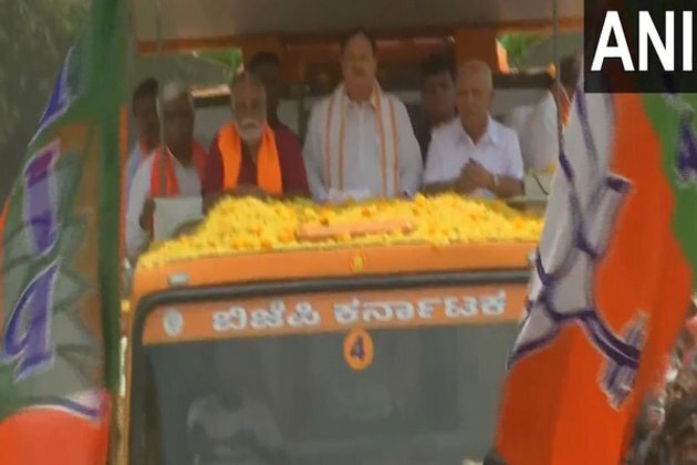 Ahead of K'taka assembly polls, Nadda holds roadshow in Tumakuru