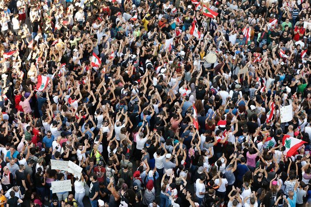 Demonstrators Fill Lebanon&#039;s Streets in Third Day of Fiery Protests