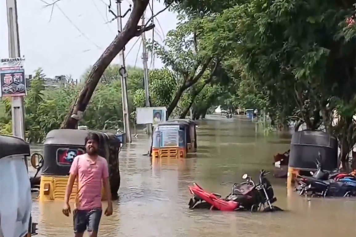 Cyclone Montha aftermath: Heavy rains trigger flooding in Warangal, food supplied by drones to stranded residents