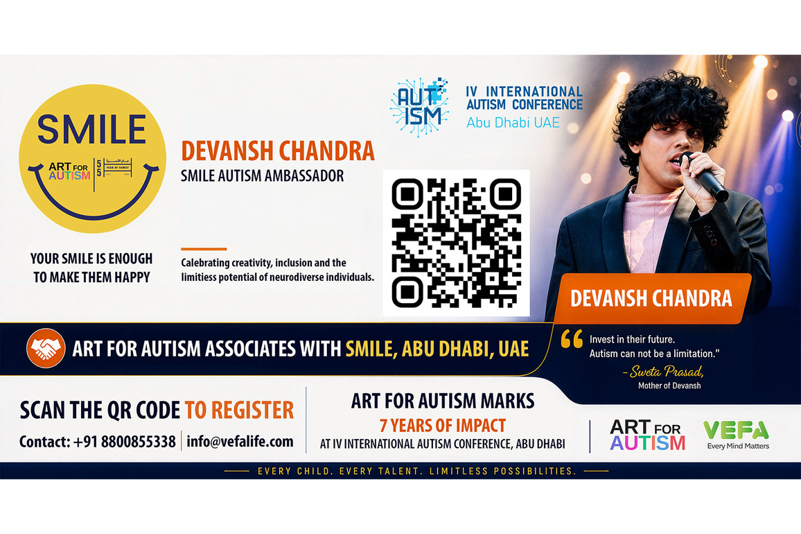 Devansh Chandra, Neurodiverse Singer, Named Global Ambassador at Abu Dhabi's IV International Autism Conference 2026; Art for Autism Marks 7 Years