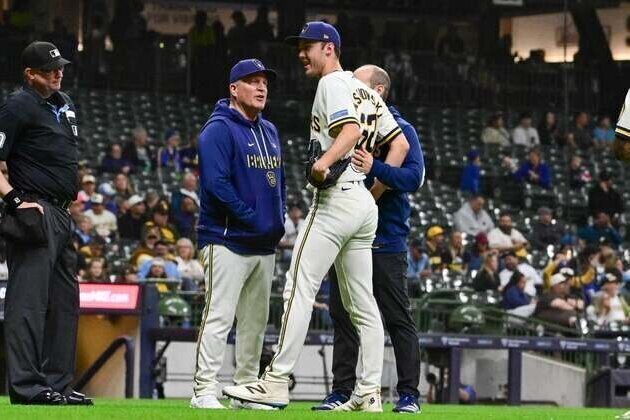 Brewers ace Jacob Misiorowski leaves game due to leg cramping