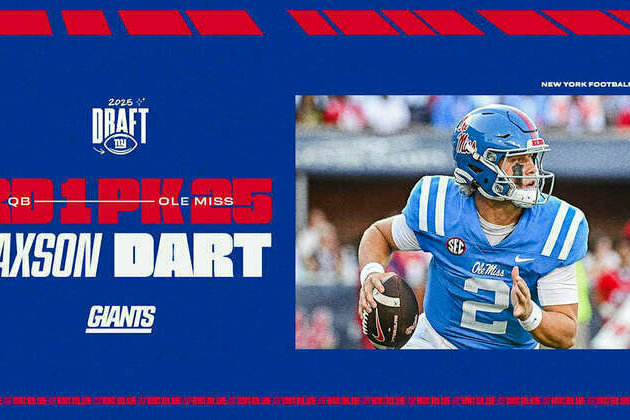 Giants trade with Texans for No. 25 pick, draft QB Jaxson Dart