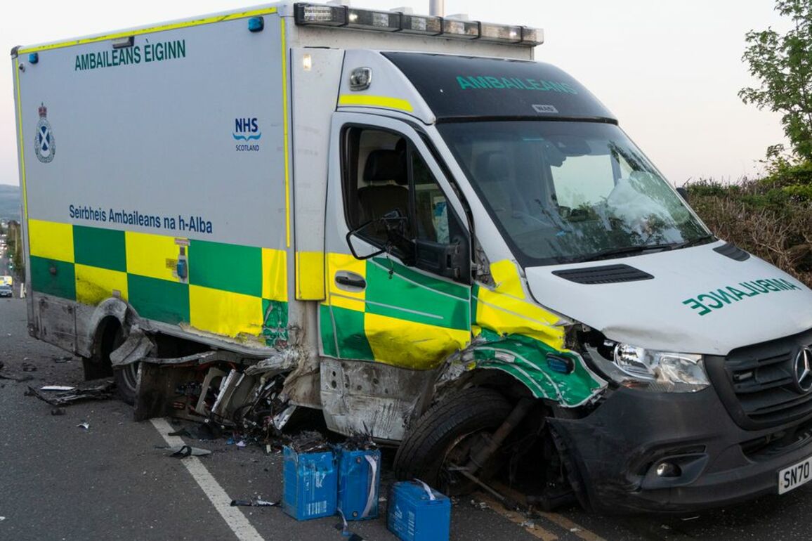 Ambulance crash on Scots road as emergency vehicle collides with car