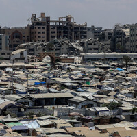 MIDEAST-GAZA CITY-DISPLACED PEOPLE-TENTS