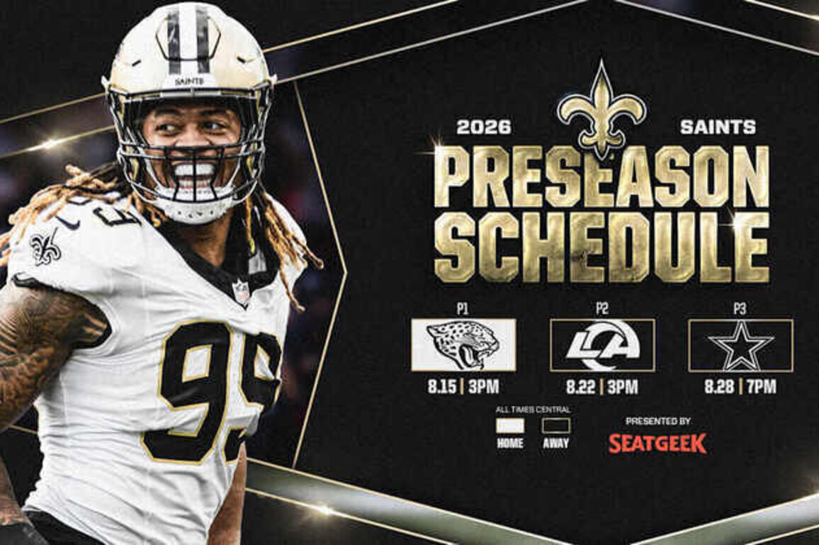 New Orleans Saints finalize 2026 preseason schedule